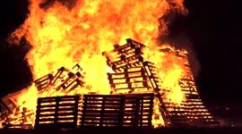 Huge bonfire and fireworks at Bonfire Night in Doncaster