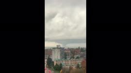 Huge waterspout spotted near Vancouver Airport in Candada