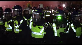 Met Police officers targeted with green lasers during Million Mask March in London