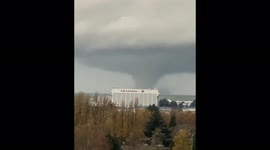 Huge waterspout spotted swirling near airport in Canada