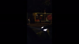 Drunks girls steal traffic cones in City Center.