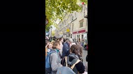 'Giant refugee puppet, Little Amal joined by Alice in Oxford, England'