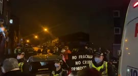 COP26 activists block road by chaining themselves in Glasgow