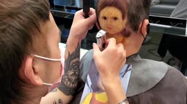 Barber creates Squid Game doll hair cut in Taiwan