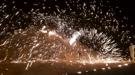 Talent Team Control Fire Wires On Egyptian Mountain