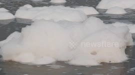 Fluffy but evil: Toxic foam seen in holy river in India