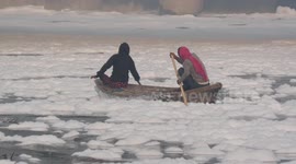 Indian locals continue to fish in polluted river covered in 'toxic foam'