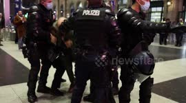 Police arrests during a protest against mandatory vaccination in Zurich, Switzerland