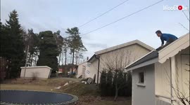 'CRAZY Superman Flip from the roof almost breaks performer's back'