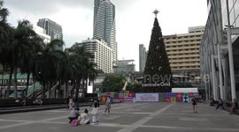 Christmas tree put up at shopping mall in Bangkok, Thailand