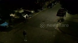 Shocking video shows teenagers shooting FIREWORKS and catching delivery driver in crossfire