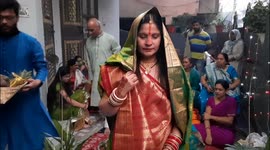 Devotees celebrate the festival of Chatth amidst pandemic