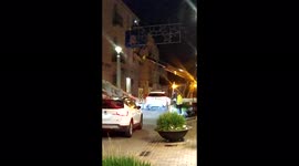 montaje de luces de navidad en la calle