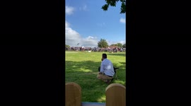 Jack Russell screams because she wants to join in the dog show
