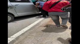 The incident was very stressful when the car was in an accident in Padang, West Sumatra, Indonesia and the driver was injured and even squeezed