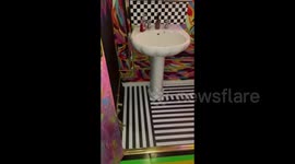 A savvy mum has transformed her home into a colourful paradise for just £4,000 by using duct tape – but her colour-blind husband can’t tell the difference.