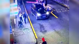 Pedestrian struck by window falling from residential building in China