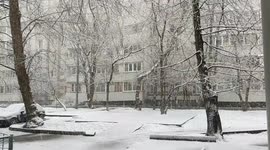 Heavy snowfall in Moscow, Russia