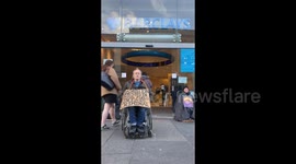 Extinction Rebellion Buddhists meditation protest in Glasgow, UK