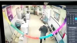 CCTV captures bank robbery in India