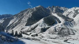 Stunning drone footage of snow-covered mountains in China