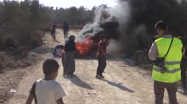 Clashes with Israeli forces during Palestinian protest against settlements in Beita, West Bank