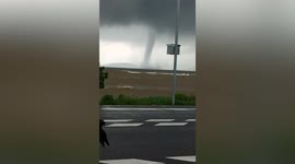 Massive waterspout tornado forms off the coast of southern Thailand