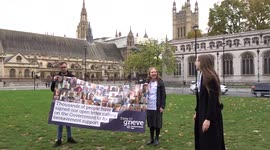 'Fix bereavement support' demand Time to Grieve Independent Age charity campaigners in Parliament Square
