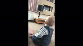 Smelly feet. Xander crawled over to nanny’s feet and then pulled these faces