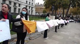 Activists protest against male violence in UK
