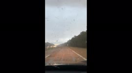 Crazy thunderstorm filmed from inside car in Long Island