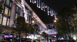 People Enjoy The First Saturday Night With Christmas Lights In London