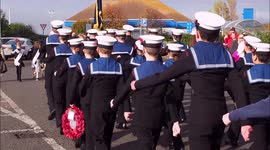 Remembrance Sunday parade and service in Sheerness, Kent, UK