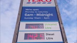 Tesco increases fuel prices after rat fixed price sign at lowest in country in Kent, UK