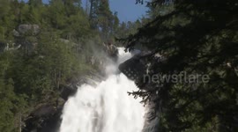 Shannon Falls and Provincial Park Rainforest In Squamish, BC, Canada