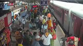 Woman survives after falling off platform edge while trying to board moving train in Gaya Railway station