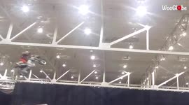 Sickening stunt bike crash leaves rider with broken heel