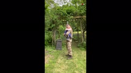 Four-year-old girl BEYOND EXCITED as military dad returns home after several months