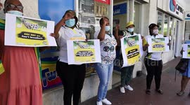 Staff of South Africa's ruling ANC picket over unpaid salaries