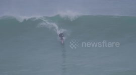 UK big wave surfer tackles legendary Cornwall 'widowmaker' wave