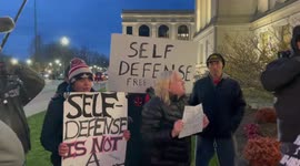 Small pro-Rittenhouse contingent shows up at Kenosha courthouse as closing statements are issued