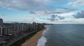 Wonderful view of a large part of Itaparica Beach at dusk in Vila Velha - BRAZIL