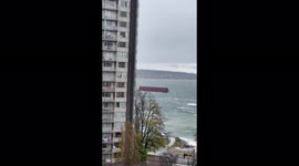 Canada: Barge Drifts In English Bay As Stormy Weather Hits Southern B.C.