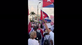 US: Protesters In Miami Show Solidarity With Cuban Oppositions Despite Ban On Nationwide March
