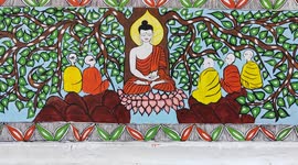 The Beautiful Art message about Lord Buddha elignment life in Bodhgaya Northern India