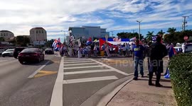 US: Protesters In Miami Show Solidarity With Cuban Oppositions Despite Ban On Nationwide March 2