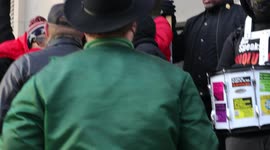 Justin Blake uncle of Jacob Blake yelled at someone that was touching his sister during a peaceful protest.