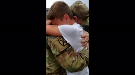 Son's super-emotional reunion with US military dad will warm your heart