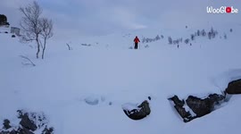 'Epic winter fail shows skier face planting into the snow'