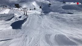 ''Flipping HECK!' Girl wiped out after performing cool ski jump '